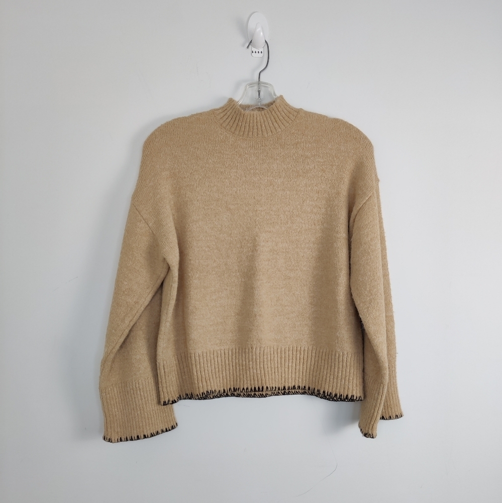 4th & Reckless Oversized Beige Sweater with Dropped Shoulders, Size Large